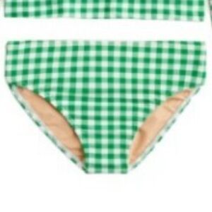 J crew girls printed swim bottoms green plaid upf 50